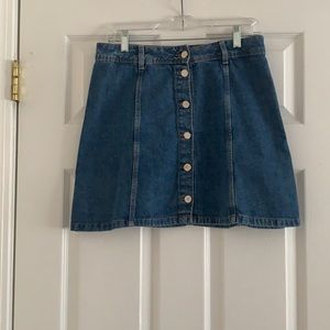 Button up denim skirt